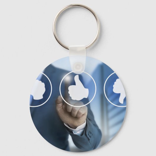 Porte-clés icônes de pouce pour le concept de révision client (Recto)