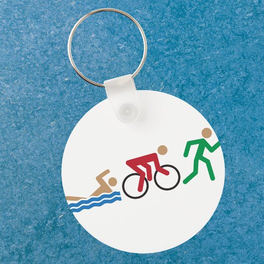 Porte-clés Icônes du logo du triathlon en couleur