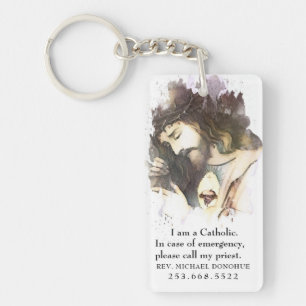 Porte-clés ID catholique Religieux Jésus Sacré Coeur Keycha