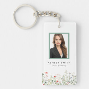 Porte-clés ID employé du segment de fleur sauvage