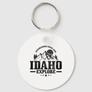 Porte-clés Idaho Est. 1890 Vintage Montagnes Extérieur Usa So