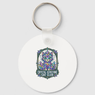 Porte-clés Idée cadeau Crystal Gemstone Cat Cat Mom - Crystal