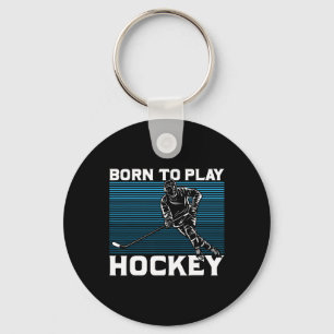 Porte-clés Idée cadeau gardien de but de hockey sur glace Né 