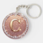 Porte-clés Idée cadeau initiale C monogramme style personnali (Dos)