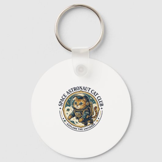 Porte-clés Idée cadeau papa chat astronaute spatial - Astrona (Recto)