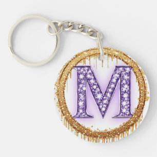 Porte-clés Idée de cadeau de mariage Orné Monogramme M