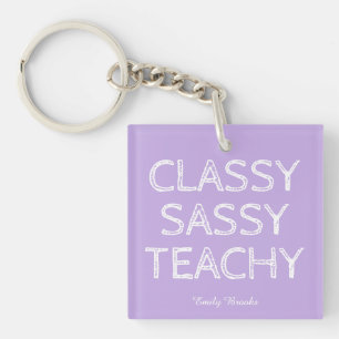 Porte-clés Idée de cadeau personnalisé violet pour enseignant