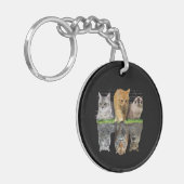 Porte-clés Idée de design de cadeau avec réflexion de chat am (Devant gauche)