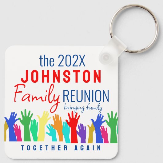 Porte-clés Idées unifiées familiales uniques (Dos)