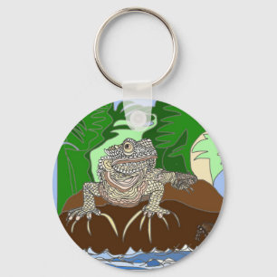 Porte-clés Iguane sur un rocher