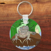 Porte-clés Iguane sur un rocher (Recto)