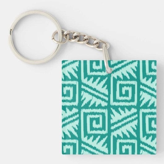 Porte-clés Ikat Aztec Motif - Turquoise et Aqua (Devant)