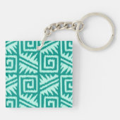 Porte-clés Ikat Aztec Motif - Turquoise et Aqua (Dos)