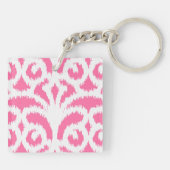 Porte-clés Ikat damask motif - Fluorescent rose (Dos)