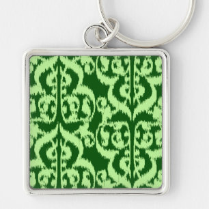 Porte-clés Ikat Moorish Damask - vert pin et menthe