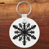 Porte-clés Ikat Snowflake - Blanc et noir (Recto)