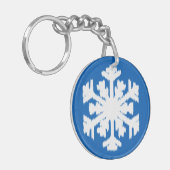 Porte-clés Ikat Snowflake - Cobalt bleu et blanc (Devant gauche)