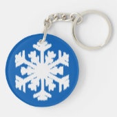 Porte-clés Ikat Snowflake - Cobalt bleu et blanc (Dos)