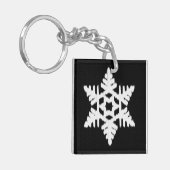 Porte-clés Ikat Snowflake - Noir et blanc (Devant gauche)