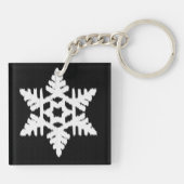 Porte-clés Ikat Snowflake - Noir et blanc (Dos)