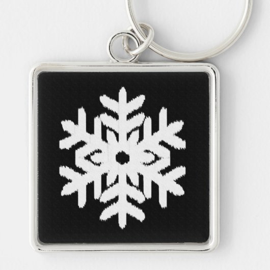 Porte-clés Ikat Snowflake - Noir et blanc (Devant)