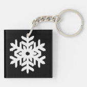 Porte-clés Ikat Snowflake - Noir et blanc (Dos)