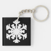 Porte-clés Ikat Snowflake - Noir et blanc (Dos)