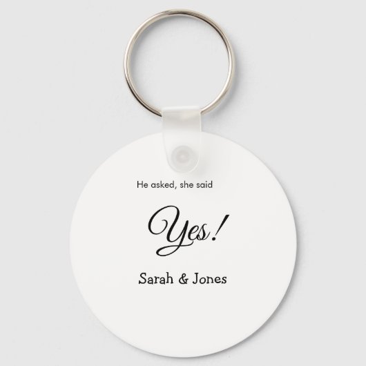 Porte-clés Il a demandé elle a dit oui engagement simple mini (Recto)