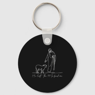 Porte-clés Il a quitté les 99 pour me trouver Jésus Christ Bi