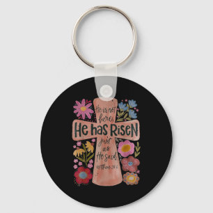 Porte-clés Il Est Devenu Chrétien Pâques Boho Floral