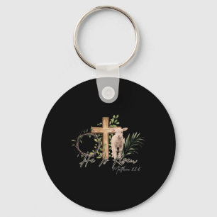 Porte-clés Il Est Ressuscité Agneau Mouton Croix Jésus Christ