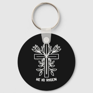 Porte-clés Il est ressuscité Croix Jésus Religieux Jour de Pâ