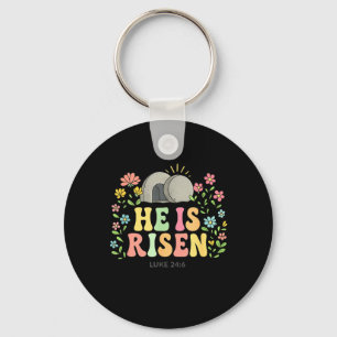 Porte-clés Il est ressuscité Fleurs de Pâques Jésus Tombeau v