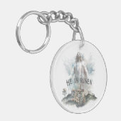 Porte-clés Il est ressuscité Religieux Pâques Croix Chrétienn (Devant gauche)