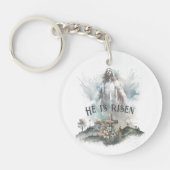 Porte-clés Il est ressuscité Religieux Pâques Croix Chrétienn (Devant)
