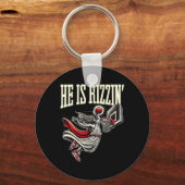 Porte-clés Il Est Rizzin Funny Jesus Bysketll meme (Recto)