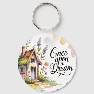 Porte-clés "Il était une fois un rêve" Cottage de conte de fé