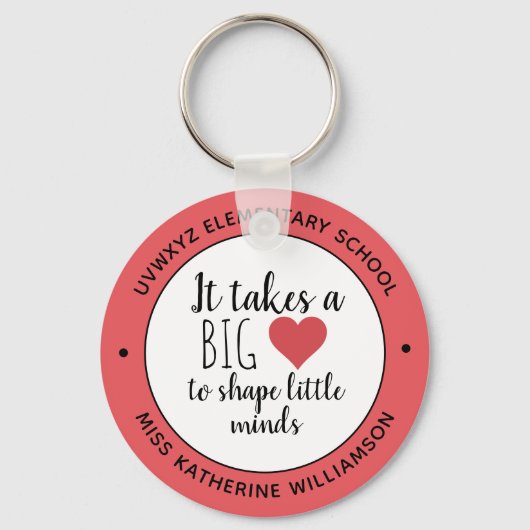 Porte-clés Il faut un grand coeur enseignant Appréciation per (Recto)