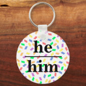 Porte-clés Il lui pastel arc-en-ciel arrose pronoun (Recto)