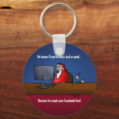 Porte-clés Il Sait Si Vous Avez Été Mauvais Père Noël Drôle (Recto)