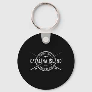 Porte-clés Île Catalina Ca Canne à pêche croisée vintage