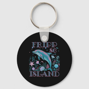 Porte-clés Île de Fripp Sc Amoureux des dauphins Souvenir de