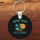 Porte-clés Île de Hilton Head Caroline du Sud Plage Tropicale (Recto)