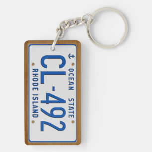 Porte-clés Île de Rhode 1986 porte - clés vintages de plaque