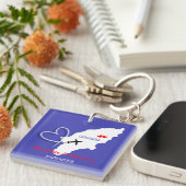 Porte-clés Île grecque Rhodes Destination Mariage Faveur (Devant Droit)