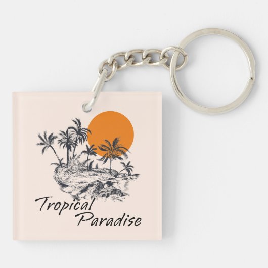 Porte-clés Île Paradis Tropical (Dos)