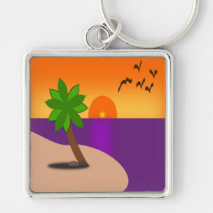 PORTE-CLÉS ÎLE TROPICALE