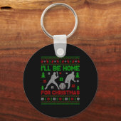 Porte-clés I'll Be Home For Christmas Baseball Funny Ugly Xma (Recto)
