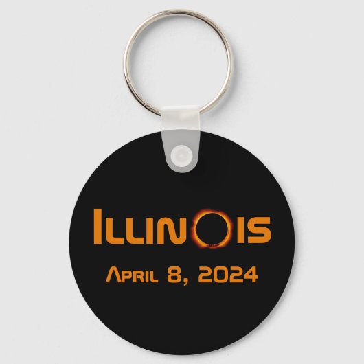 Porte-clés Illinois 2024 Total Solaire Eclipse (Recto)