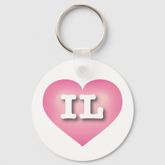 Porte-clés Illinois Pink Fade Heart - I love IL (Recto)